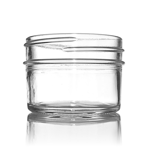 4OZ FLINT GLASS JELLY JAR TAPERED ROUND  WITH 70-450 NECK FINISH