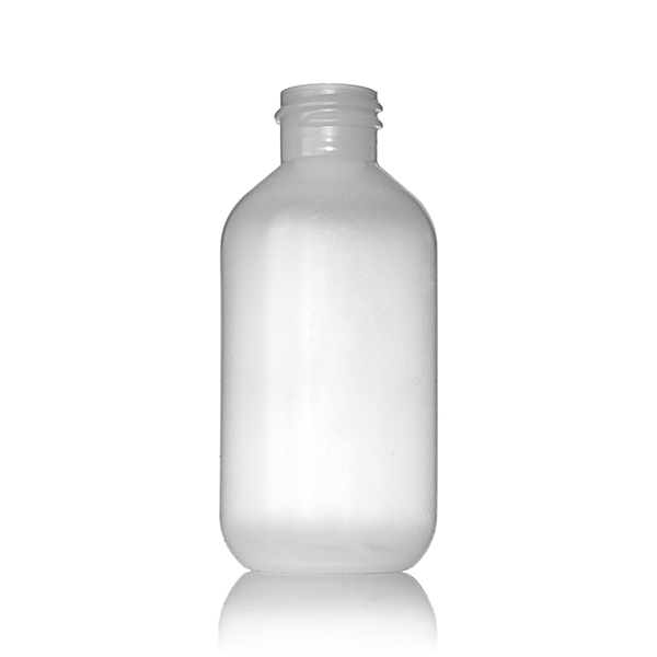 2OZ NATURAL LDPE BOSTON ROUND PLASTIC BOTTLE - 20-410 NECK