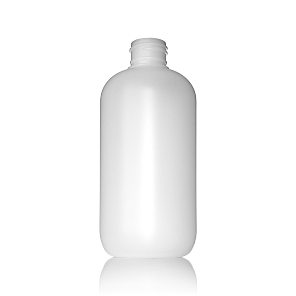 8OZ NATURAL HDPE BOSTON BOSTON ROUND  - 24-410 NECK FINISH