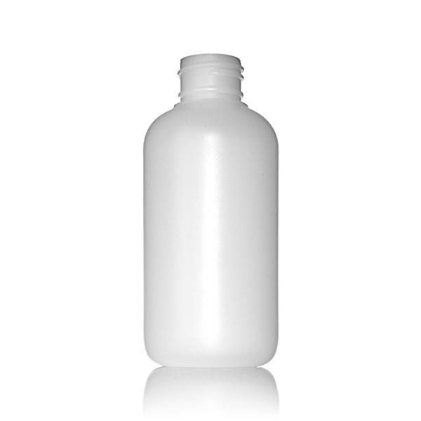 4OZ NATUAL HDPE  BOSTON ROUND  WITH 24-410 NECK FINISH