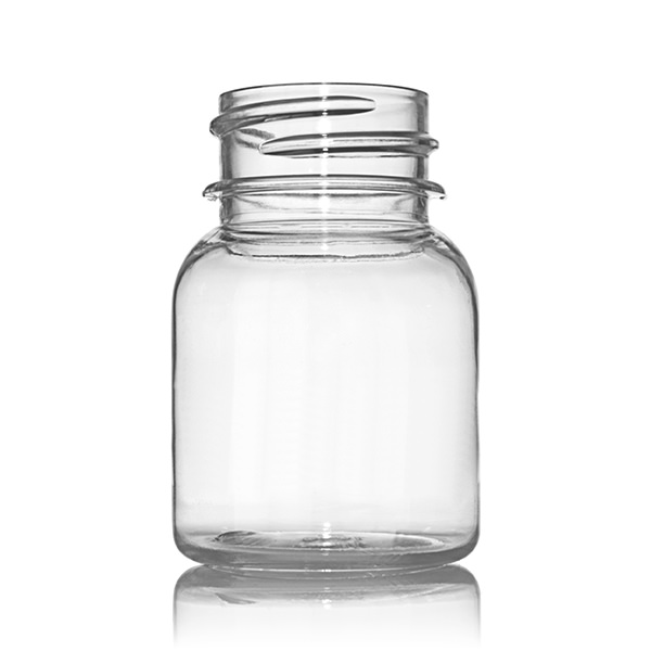 30CC CLEAR PET TABLET WIDE MOUTH ROUND - 28-400 NECK