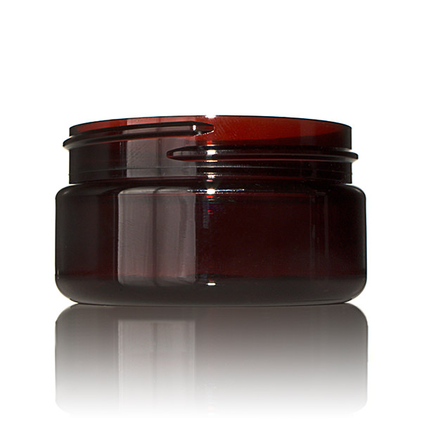 2OZ AMBER PET HEAVY WALL JAR ROUND - 58-400 NECK