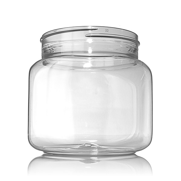 10OZ CLEAR PET GENEVA JAR ROUND - 70-400 NECK