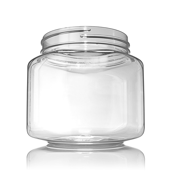 18OZ CLEAR PET GENEVA JAR ROUND - 83-400 NECK
