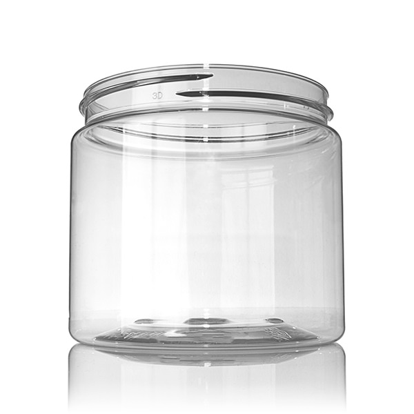 16OZ CLEAR PET WIDE MOUTH JAR ROUND - 89-400 NECK