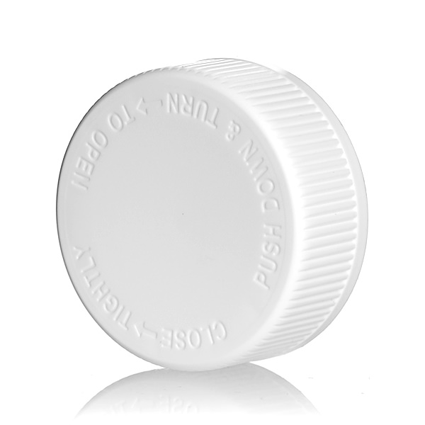 38-400 WHITE RIB SIDE / MATTE TOP PUSH DOWN AND TURN CRC CAP