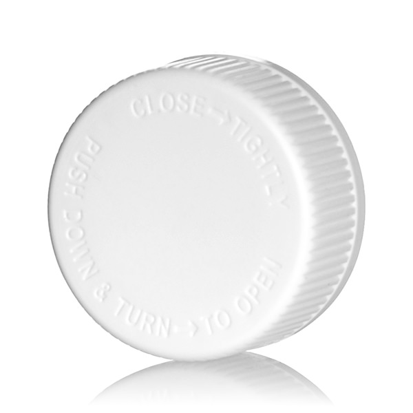 33-400 WHITE RIB SIDE / MATTE TOP PP PUSH DOWN AND TURN CRC CAP