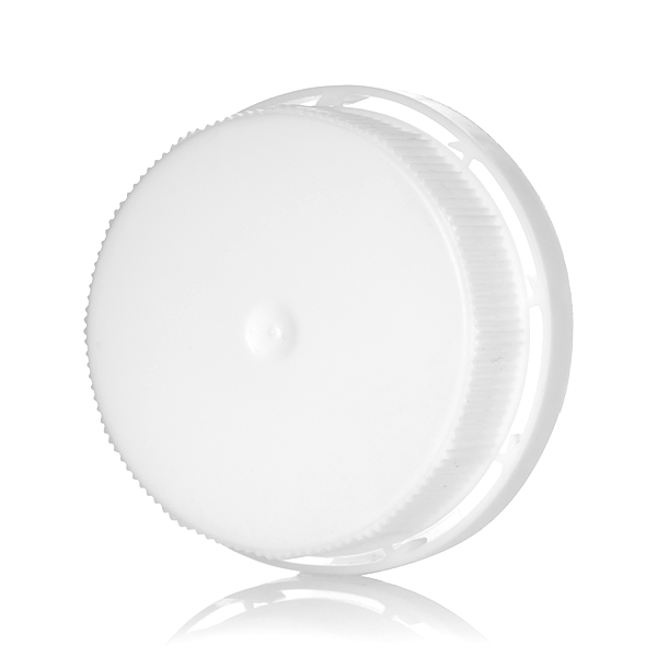 38-400 WHITE RIB SIDE / SMOOTH TOP PP TE CAP -  FOAM LINER