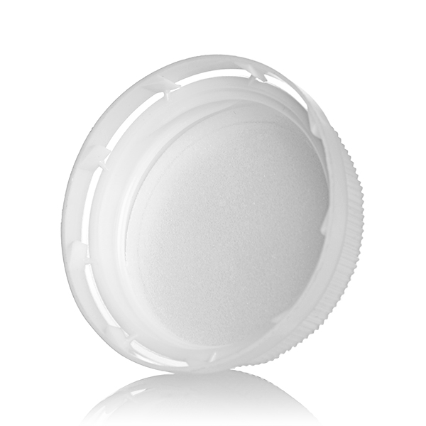 38-400 WHITE RIB SIDE / SMOOTH TOP PP TE CAP -  FOAM LINER-detail image