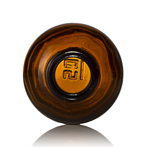 2OZ AMBER GLASS BOSTON ROUND - 20-400 NECK-detail image