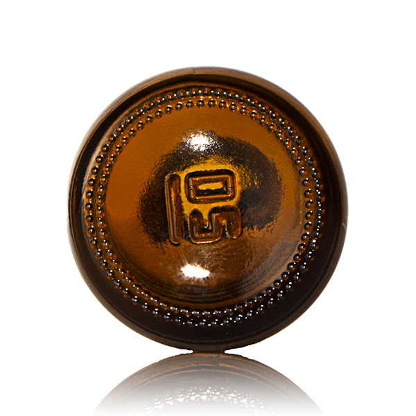 2OZ AMBER GLASS BOSTON ROUND - 20-400 NECK-detail image