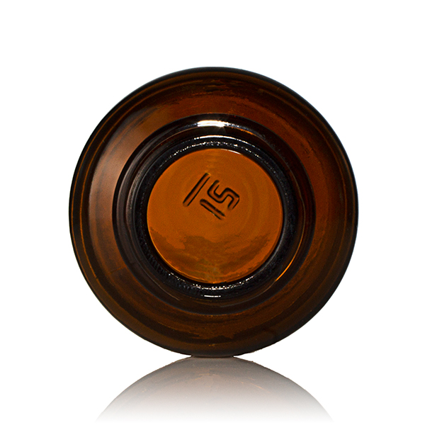  4OZ AMBER GLASS BOSTON ROUND - 28-405 NECK-detail image