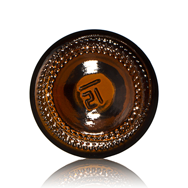  4OZ AMBER GLASS BOSTON ROUND - 28-405 NECK-detail image