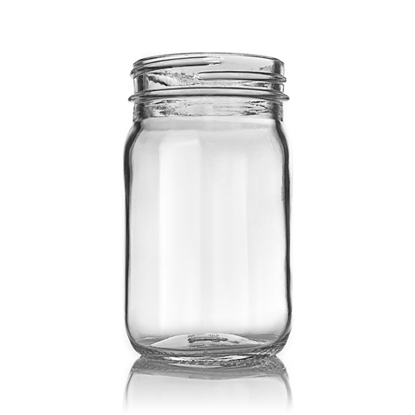 4OZ FLINT GLASS ECONO JAR ROUND - 48-400 NECK