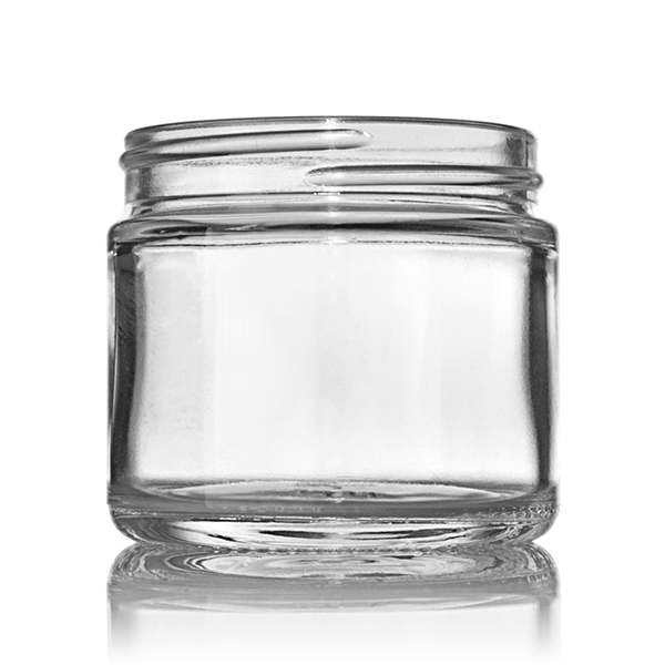 2OZ FLINT GLASS STRAIGHT SIDED CREAM JAR - 53-405 NECK
