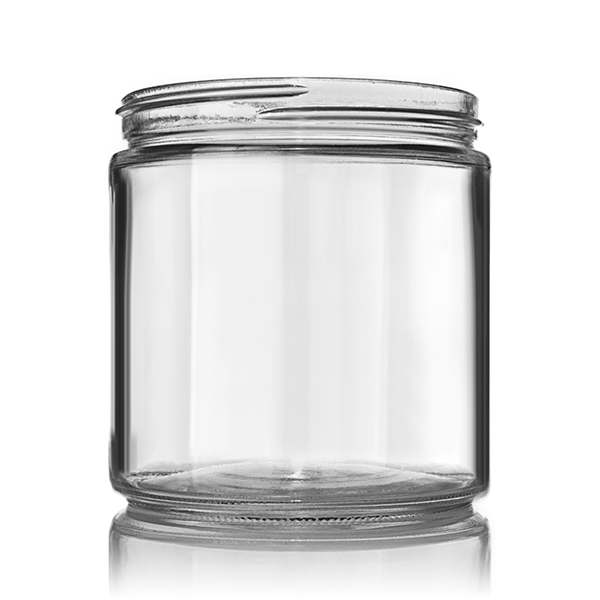 16OZ FLINT GLASS STRAIGHT SIDED CREAM JAR - 89-405 NECK