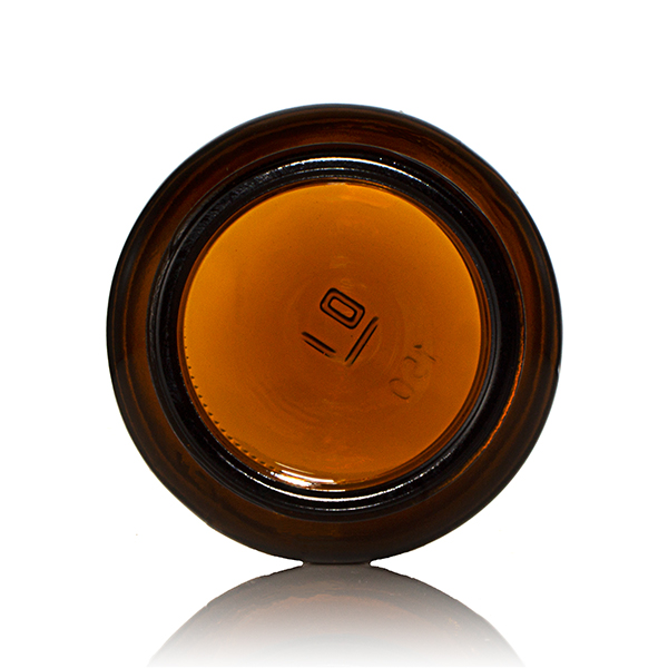 150CC AMBER GLASS WIDE MOUTH  PACKER ROUND - 45-405 NECK-detail image
