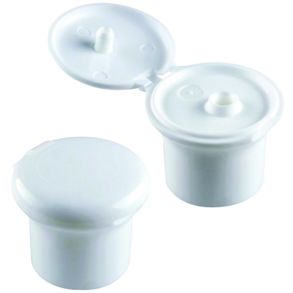 24-410 WHITE PP MUSHROOM DISPENSING FLIP TOP CLOSURE