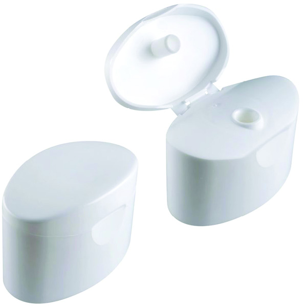 50MM WHITE PP OVAL FLIP TOP CLOSURE