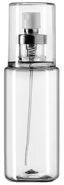 125ML CLEAR TUBO PERFUMERO ROUND PET PLASTIC BOTTLE - 20MM NECK