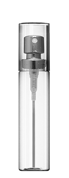 10ML CLEAR TUBO FERRUL ROUND PET PLASTIC BOTTLE - 15MM NECK