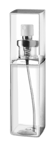 100ML CLEAR TUBO CUADRADO SQUARE PET PLASTIC BOTTLE - 20MM NECK