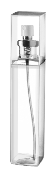 140ML CLEAR TUBO CUADRADO SQUARE PET PLASTIC BOTTLE - 20MM NECK