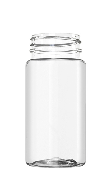 100ML CLEAR PASTILLERO ROUND PET PLASTIC BOTTLE - 38MM NECK