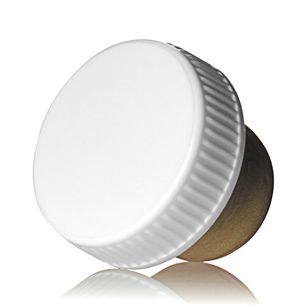 23MM SYNTHETIC CORK SHANK; 33 X 10KNURLED SIDE / SMOOTH TOP WHITE PP BAR TOP