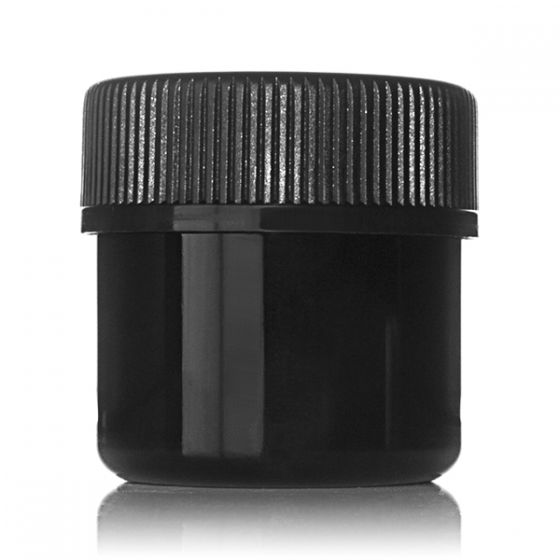 PLASTIC JAR: 1OZ BLACK PET WIDE MOUTH JAR - 38-400 NECK-detail image