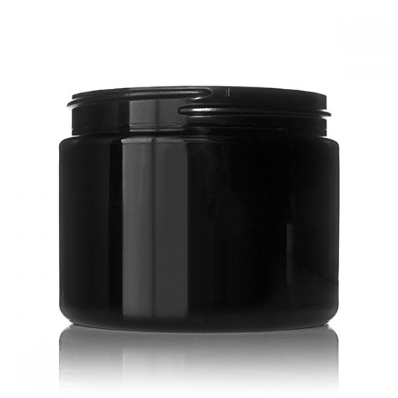 6OZ BLACK PET WIDE MOUTH JAR - 70-400 NECK