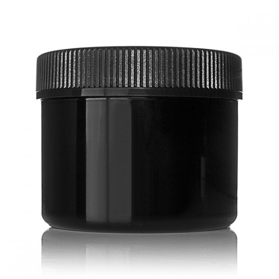 6OZ BLACK PET WIDE MOUTH JAR - 70-400 NECK-detail image