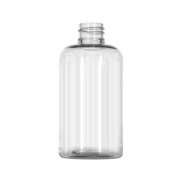 4.23OZ CLEAR PET 30 PERCENT PCR BOSTON ROUND  WITH 20-410 NECK FINISH