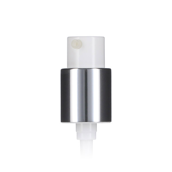 18-400 WHITE PP SMOOTH SIDE SILVER METAL OVERSHELL COLLAR TREATMENT PUMP WITH 0.15 - 0.17ML OUTPUT 2.10MM ORIFICE