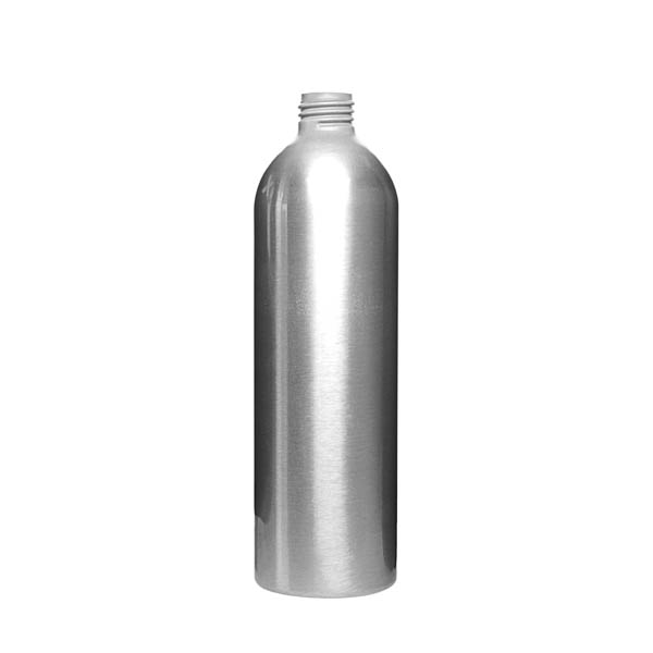 400ML BRUSHED ALUMINUM OVAL SHOULDER ROUND - 24-410 NECK