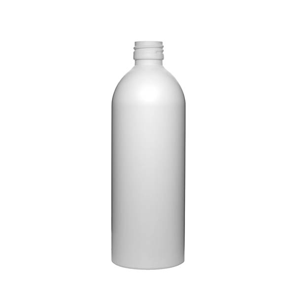 500ML WHITE ALUMINUM OVAL SHOULDER SEMI-GLOSS ROUND - 28ROPP NECK