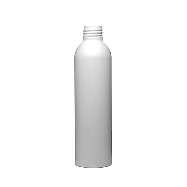 200ML WHITE ALUMINUM OVAL SHOULDER SEMI-GLOSS FINISH ROUND - 24-410 NECK