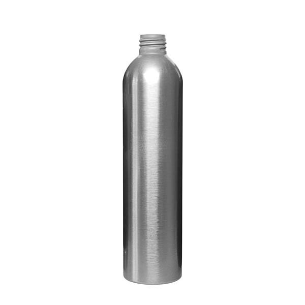 500ML BRUSHED ALUMINUM OVAL SHOULDER  GLOSS FINISH ROUND - 28-410 NECK