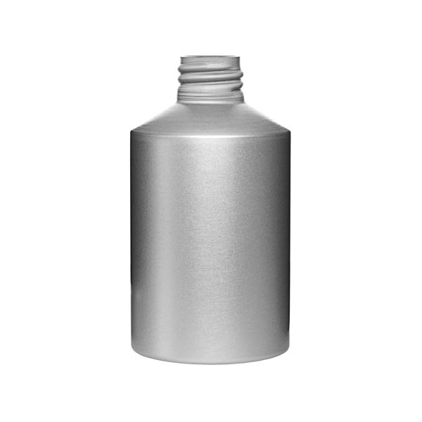 250ML SILVER ALUMINUM FLAT SHOULDER ROUND WITH 28-410 NECK