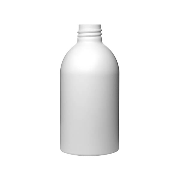 300ML WHITE ALUMINUM OVAL SHOULDER SEMI-GLOSS ROUND - 28-410 NECK