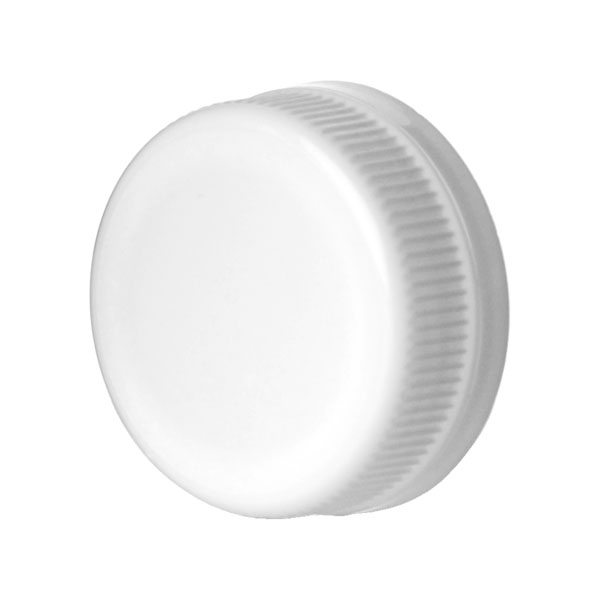 38-DS1.5 WHITE RIB SIDE/MATTE TOP HDPE TAMPER EVIDENT DROP BAND PLUG SEAL CLOSURE