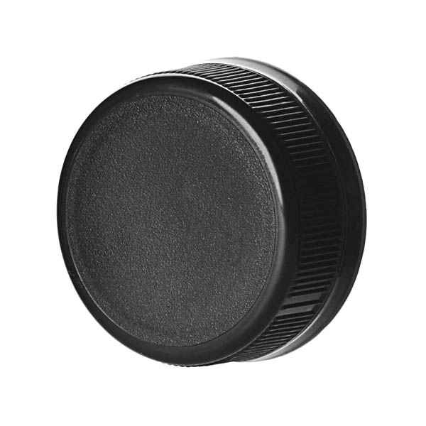 38-DS1.5 BLACK RIB SIDE/ MATTE TOP HDPE TAMPER EVIDENT DROP BAND PLUG SEAL CLOSURE