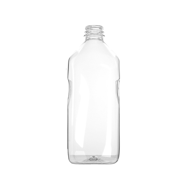 59OZ CLEAR PET TALL MILKMAN PINCH GRIP BEVERAGE BOTTLE SQUARE WITH 38-DS NECK FINISH