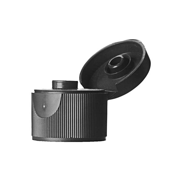 20-410 BLACK PP RIB SIDE PCR-BASED SNAP TOP CLOSURE - 3.18MM ORIFICE-detail image