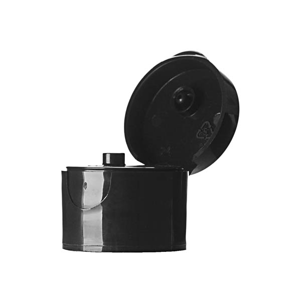 24-410 BLACK PP SMOOTH SIDE/SMOOTH TOP PCR-BASED SNAP TOP CLOSURE - 3.18MM ORIFICE-detail image