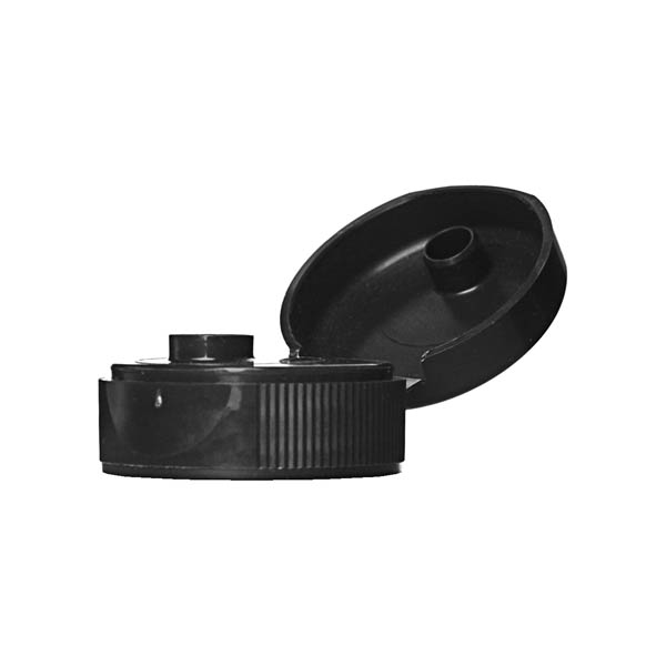 28-400 BLACK PP RIB SIDE ULTRA POUR SPOUT PCR-BASED CLOSURE - 6.35MM ORIFICE