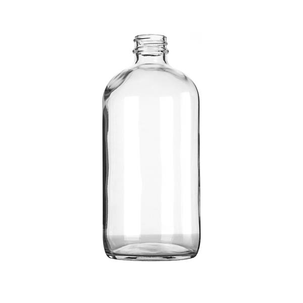 16OZ FLINT GLASS  BOSTON ROUND - 28-400 NECK