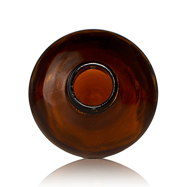 32OZ AMBER GLASS  BOSTON ROUND  WITH 33-400 NECK FINISH-detail image