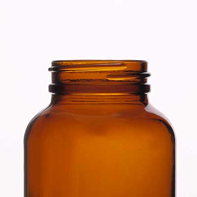 250CC AMBER GLASS WIDE MOUTH PACKER ROUND - 45-400 NECK-detail image
