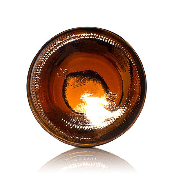 16OZ AMBER BOSTON ROUND GLASS BOTTLE - 28-405 NECK-detail image